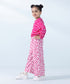Kids East Girls Pink 2 Piece Printed Linen Set